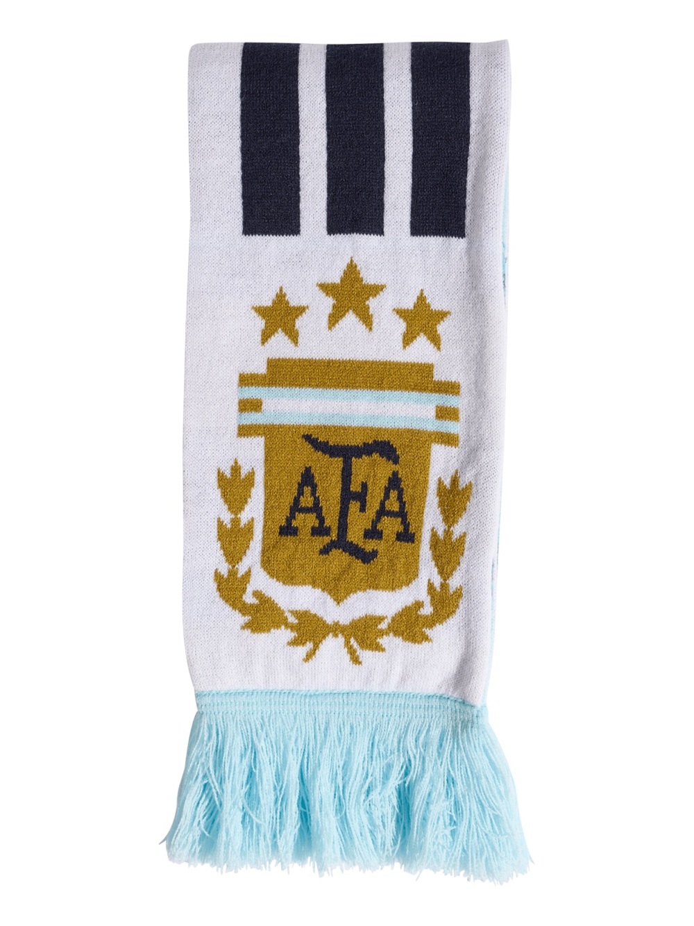 adidas White Navy Gold Light Blue AFA Crest Scarf